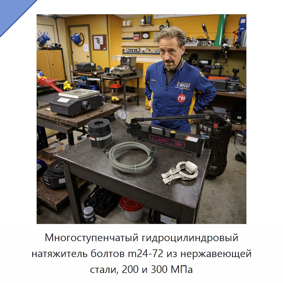 Многоступенчатый гидроцилиндровый натяжитель болтов m24-72 из нержавеющей стали, 200 и 300 МПа — Насосы