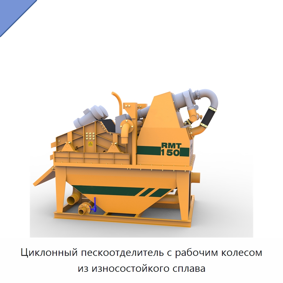 Циклонный пескоотделитель с рабочим колесом из износостойкого сплава — Строительная техника