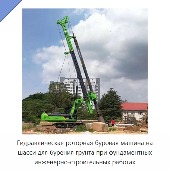 Гидравлическая роторная буровая машина на шасси для бурения грунта при фундаментных инженерно-строительных работах — Специальная строительная техника