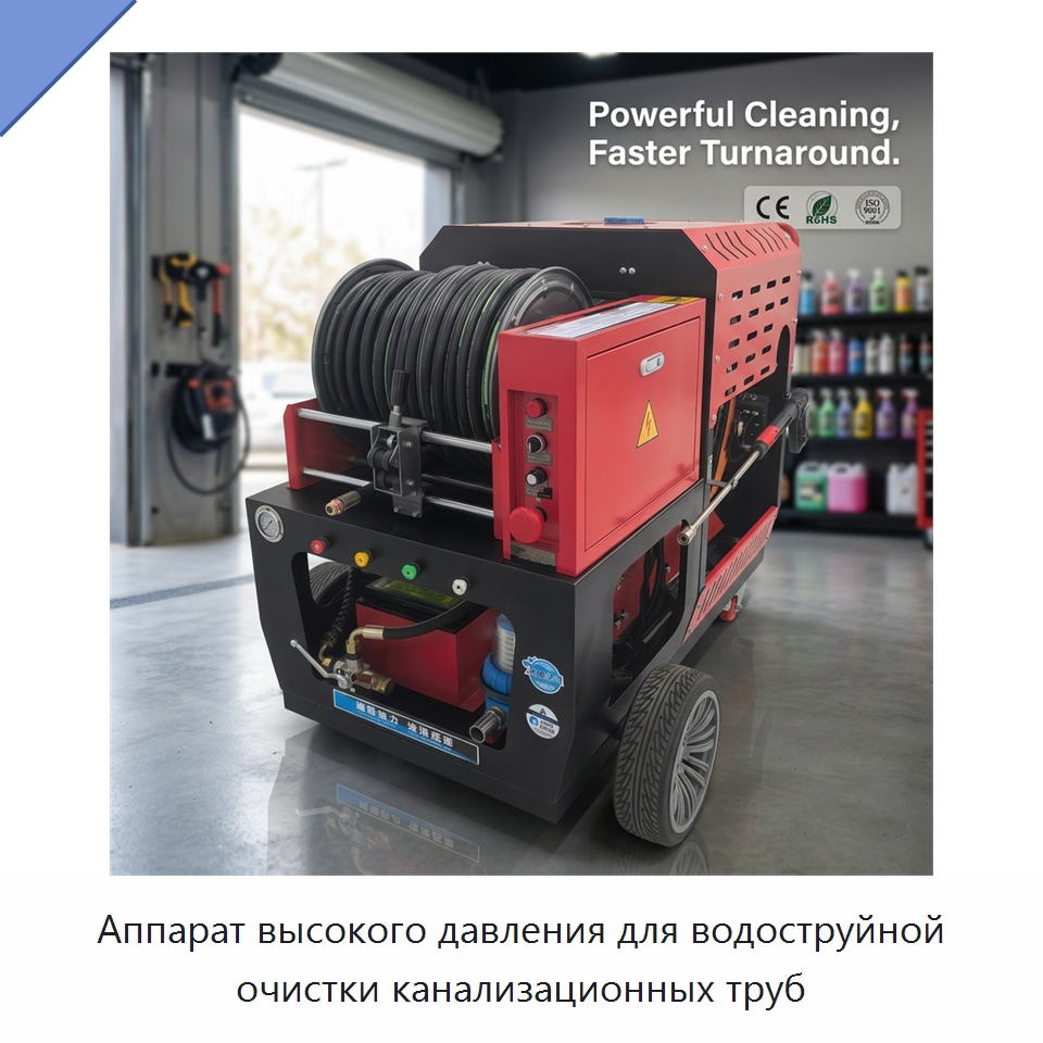 Аппарат высокого давления для водоструйной очистки канализационных труб — Аппараты высокого давления