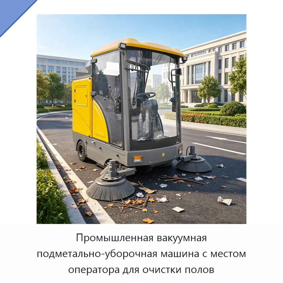 Промышленная вакуумная подметально-уборочная машина с местом оператора для очистки полов — Подметальные машины