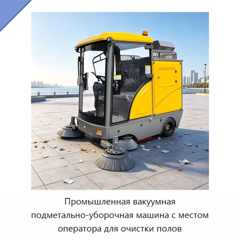 Промышленная вакуумная подметально-уборочная машина с местом оператора для очистки полов