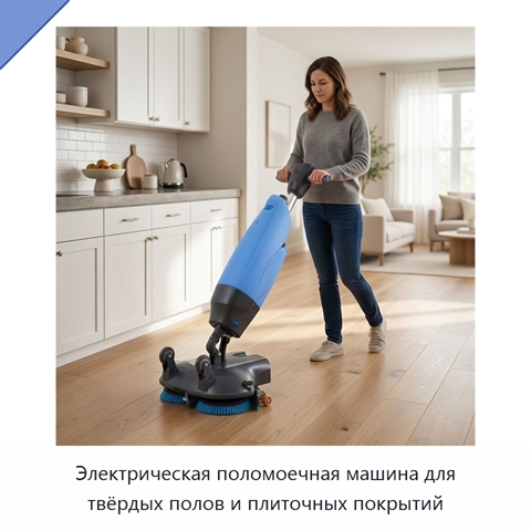 Электрическая поломоечная машина для твёрдых полов и плиточных покрытий