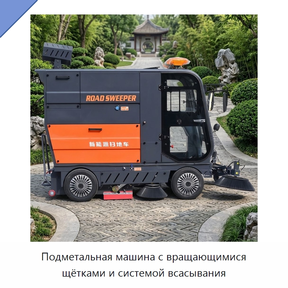 Подметальная машина с вращающимися щётками и системой всасывания — Подметальные машины