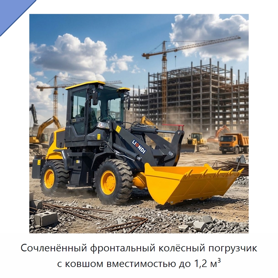 Сочленённый фронтальный колёсный погрузчик с ковшом вместимостью до 1,2 м³ — Землеройная техника
