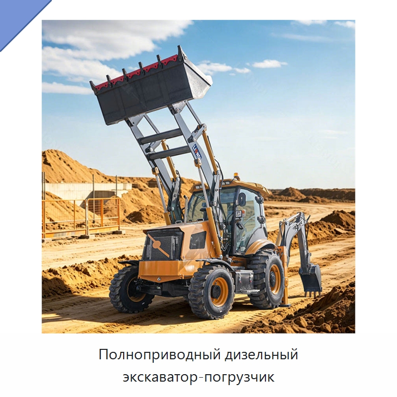 Полноприводный дизельный экскаватор-погрузчик — Землеройная техника