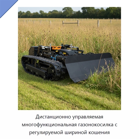 Дистанционно управляемая многофункциональная газонокосилка с регулируемой шириной кошения