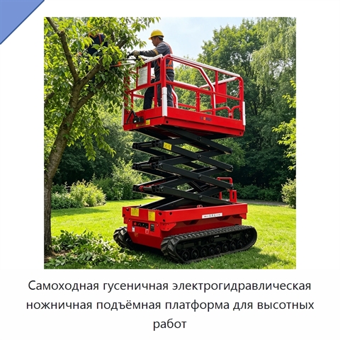 Самоходная гусеничная электрическая ножничная подъёмная платформа