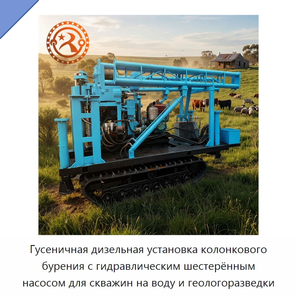 Гусеничная дизельная установка колонкового бурения с гидравлическим шестерённым насосом для скважин на воду и геологоразведки — Горнодобывающее оборудование