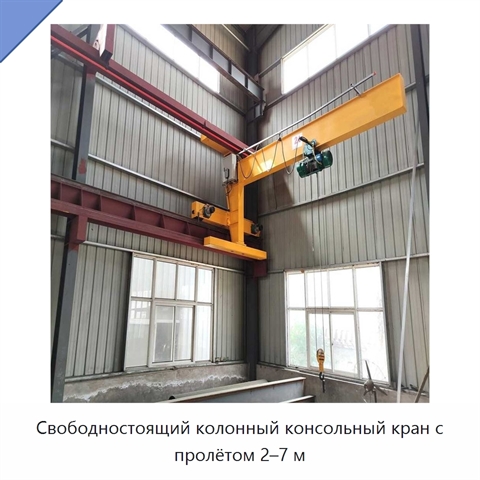 Свободностоящий колонный консольный кран с пролётом 2–7 м