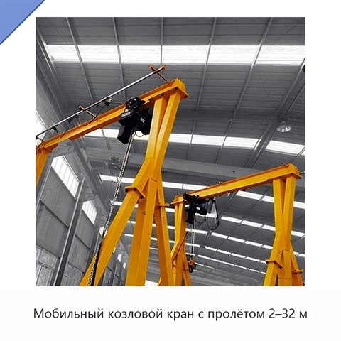 Мобильный козловой кран с пролётом 2–32 м
