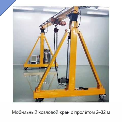 Мобильный козловой кран с пролётом 2–32 м