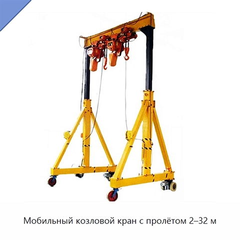 Мобильный козловой кран с пролётом 2–32 м
