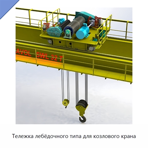 Тележка лебёдочного типа для козлового крана