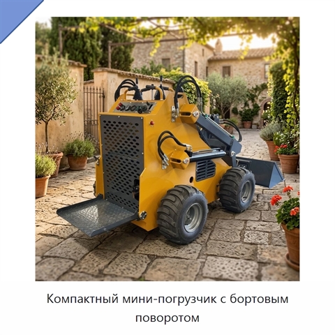 Компактный мини-погрузчик с бортовым поворотом