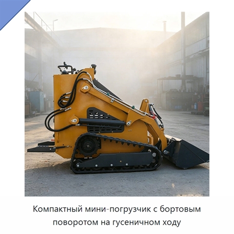 Компактный мини-погрузчик с бортовым поворотом на гусеничном ходу