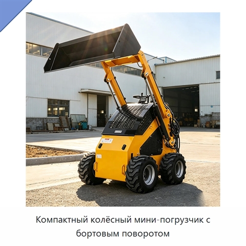 Компактный колёсный мини-погрузчик с бортовым поворотом