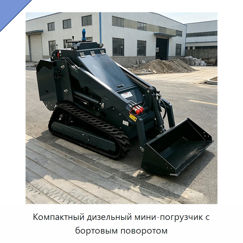 Компактный дизельный мини-погрузчик с бортовым поворотом — Землеройная техника