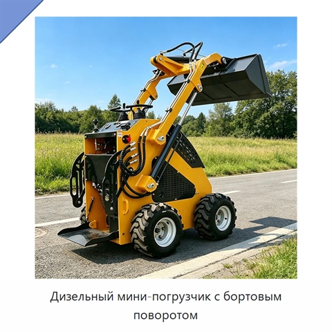 Дизельный мини-погрузчик с бортовым поворотом