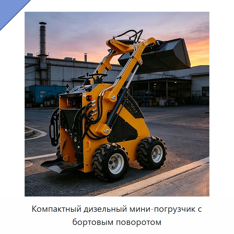 Компактный дизельный мини-погрузчик с бортовым поворотом — Землеройная техника