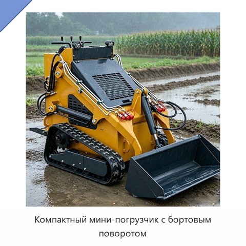 Компактный мини-погрузчик с бортовым поворотом