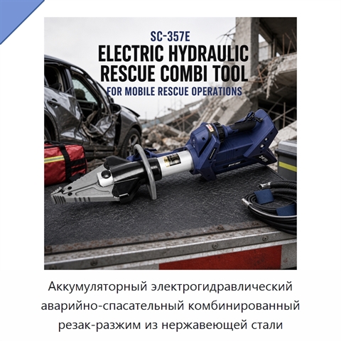 Аккумуляторный электрогидравлический аварийно-спасательный комбинированный резак-разжим из нержавеющей стали
