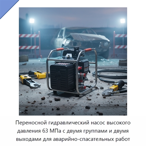 Переносной гидравлический насос высокого давления 63 МПа с двумя группами и двумя выходами для аварийно-спасательных работ