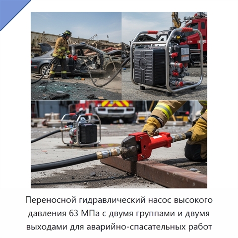 Переносной гидравлический насос высокого давления 63 МПа с двумя группами и двумя выходами для аварийно-спасательных работ