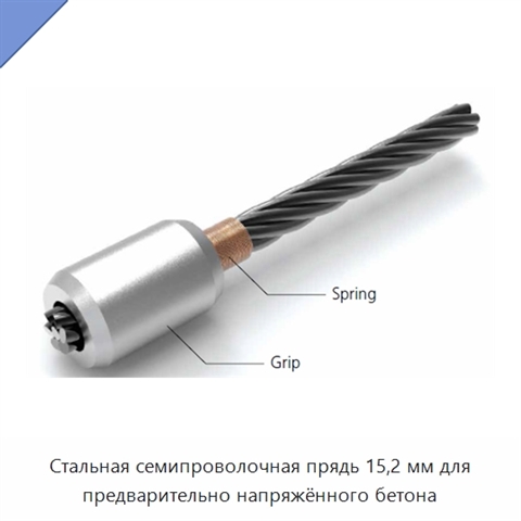 Стальная семипроволочная прядь 15,2 мм для предварительно напряжённого бетона