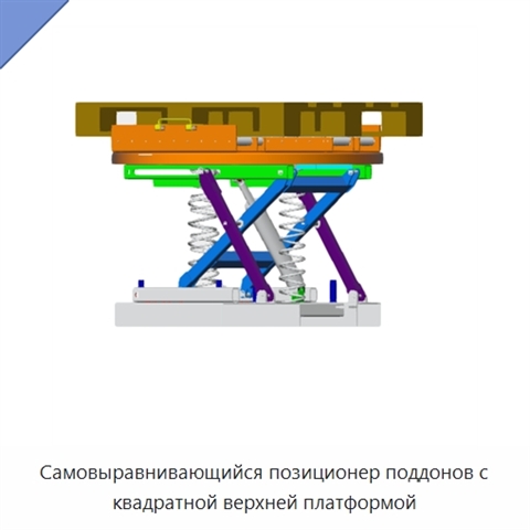 Самовыравнивающийся позиционер поддонов с квадратной верхней платформой