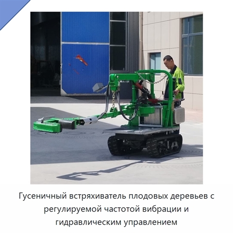 Гусеничный встряхиватель плодовых деревьев с регулируемой частотой вибрации и гидравлическим управлением