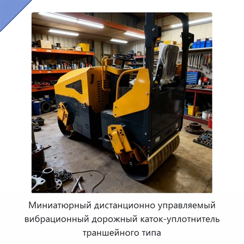 Миниатюрный дистанционно управляемый вибрационный дорожный каток-уплотнитель траншейного типа