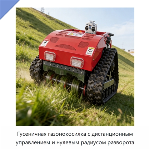 Гусеничная газонокосилка с дистанционным управлением и нулевым радиусом разворота