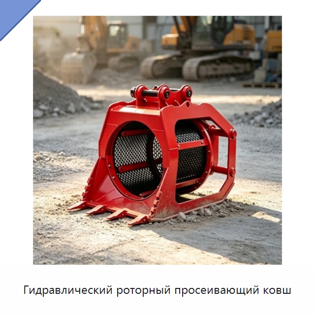 Гидравлический роторный просеивающий ковш — Навесное оборудование для строительной техники
