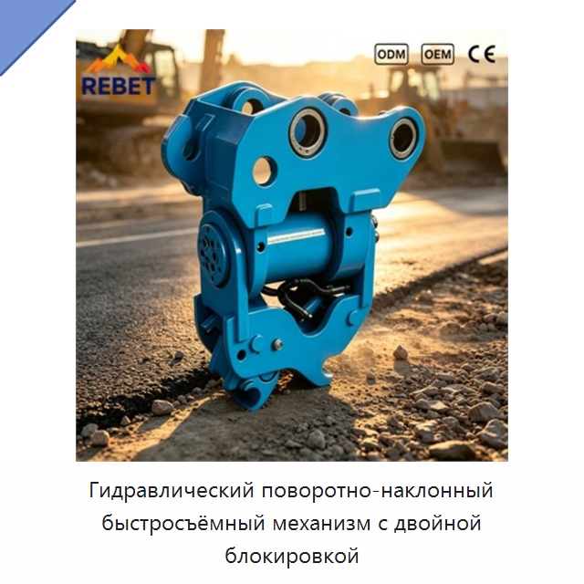 Гидравлический поворотно-наклонный быстросъёмный механизм с двойной блокировкой — Навесное оборудование для строительной техники