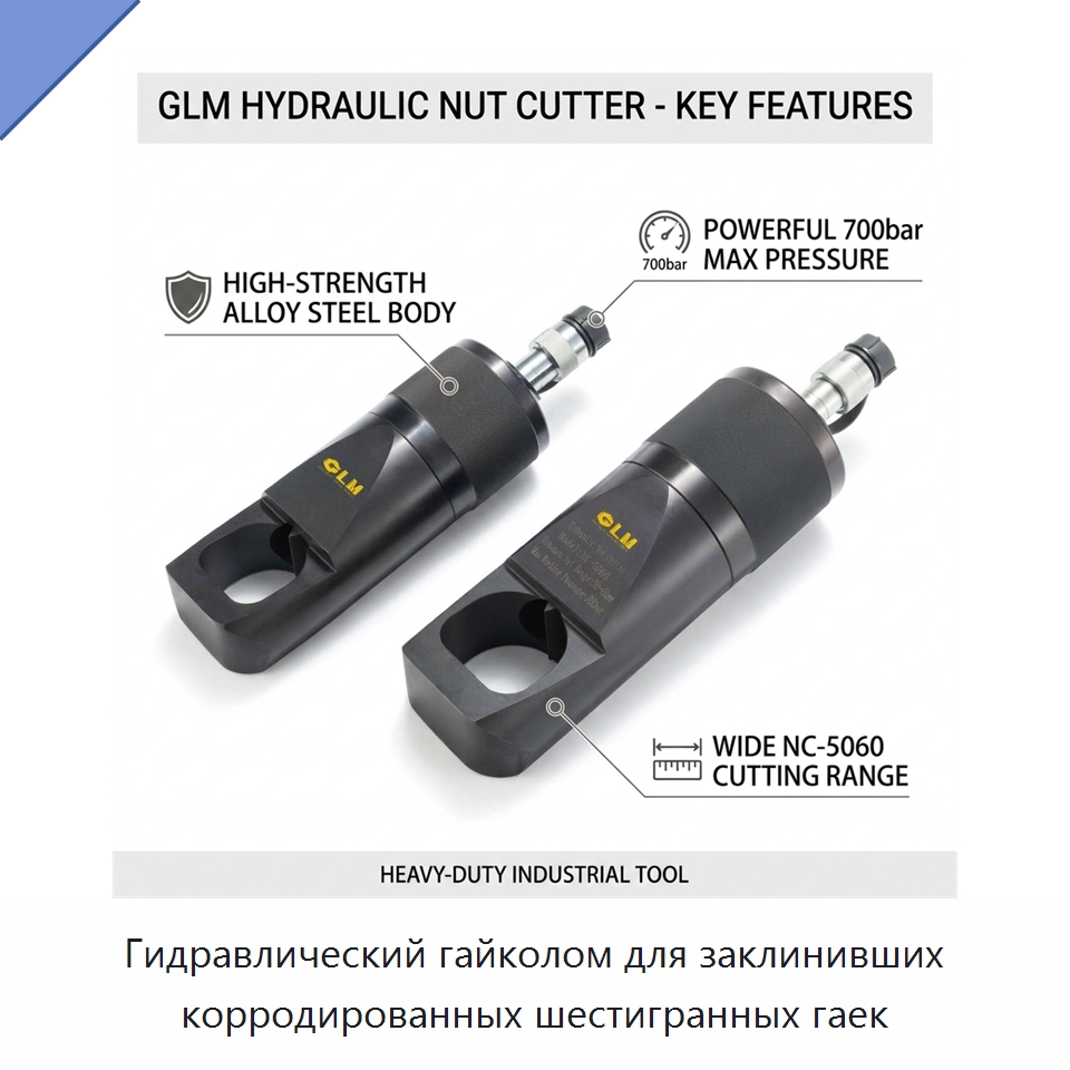 Гидравлический гайколом для заклинивших корродированных шестигранных гаек — Специальный гидравлический инструмент