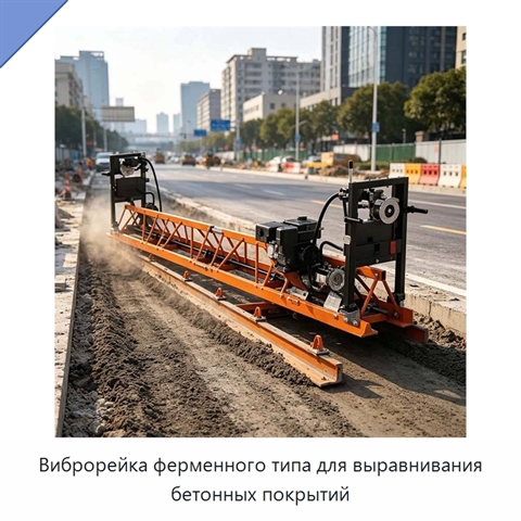 Виброрейка ферменного типа для выравнивания бетонных покрытий