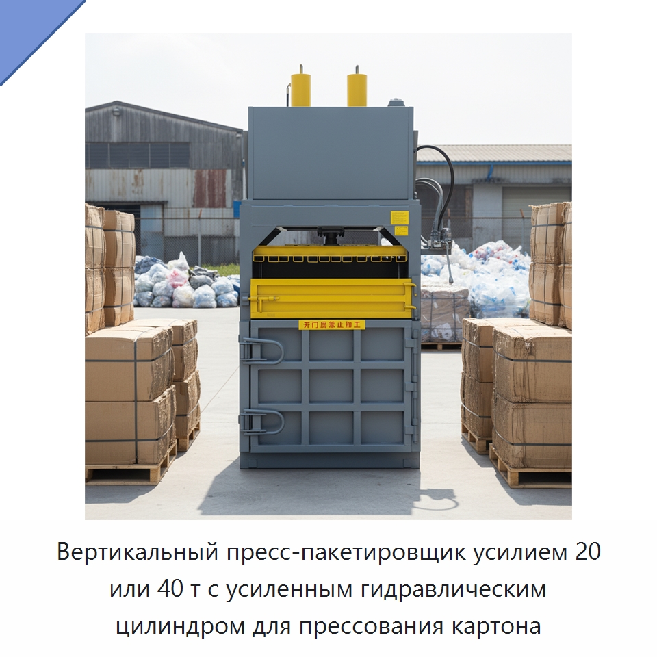Вертикальный пресс-пакетировщик усилием 20 или 40 т с усиленным гидравлическим цилиндром для прессования картона — Пакетировочные прессы