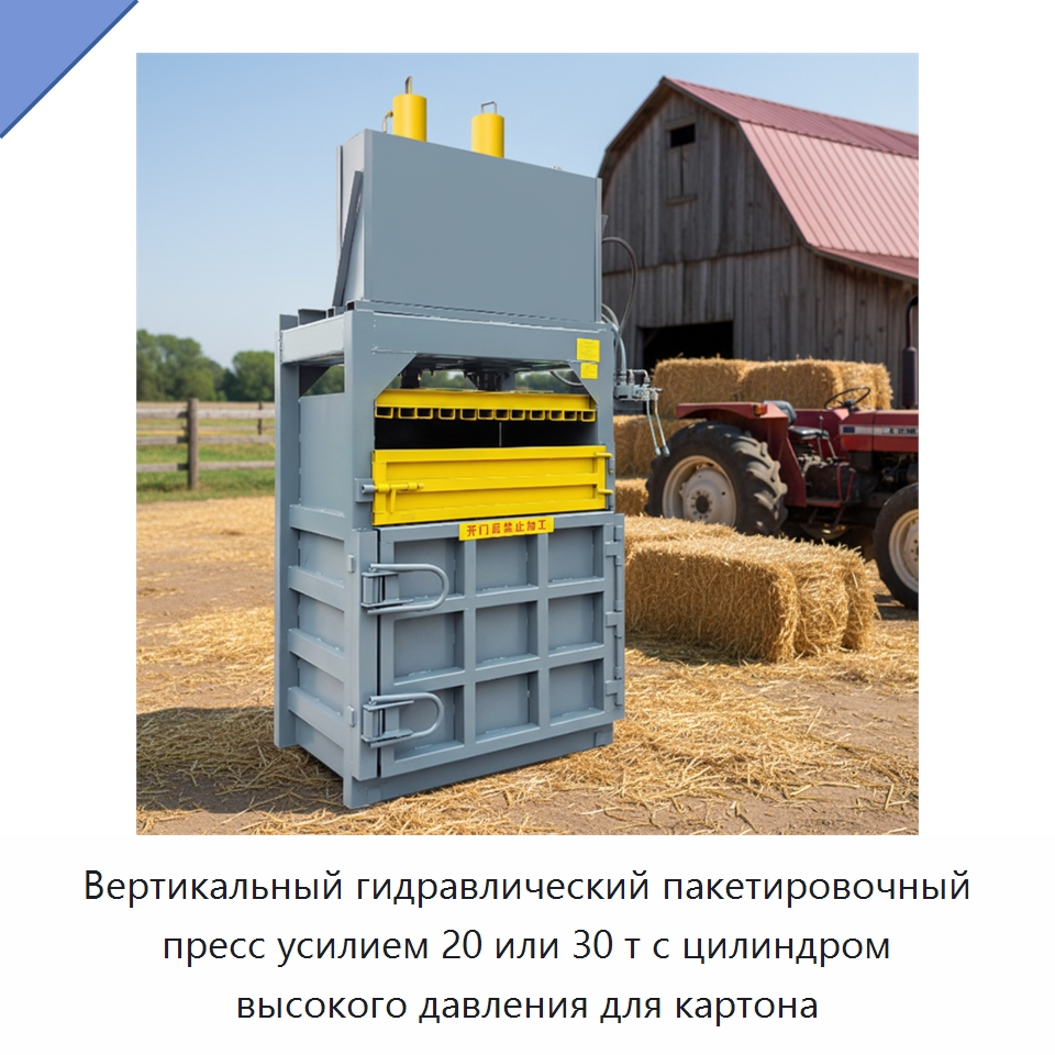 Вертикальный гидравлический пакетировочный пресс усилием 20 или 30 т с цилиндром высокого давления для картона — Пакетировочные прессы