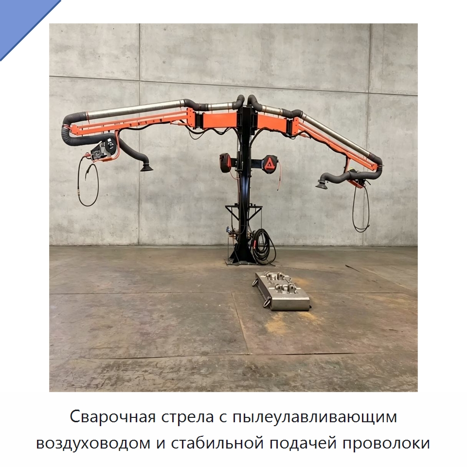 Сварочная стрела с пылеулавливающим воздуховодом и стабильной подачей проволоки — Сварочные принадлежности и вспомогательное оборудование