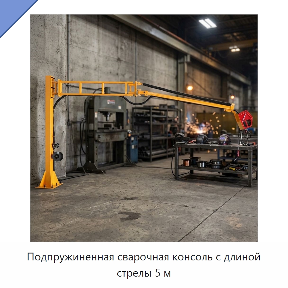 Подпружиненная сварочная консоль с длиной стрелы 5 м — Сварочные принадлежности и вспомогательное оборудование