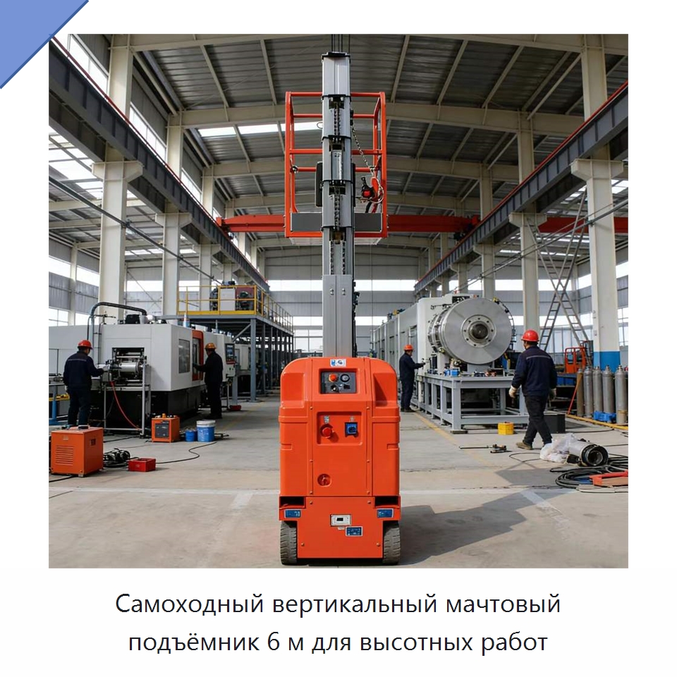 Самоходный вертикальный мачтовый подъёмник 6 м для высотных работ — Подъемные столы