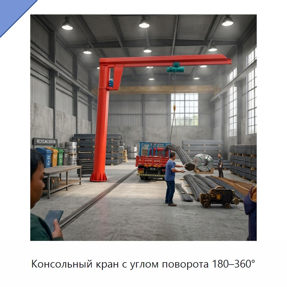 Консольный кран с углом поворота 180–360° — Манипуляторы