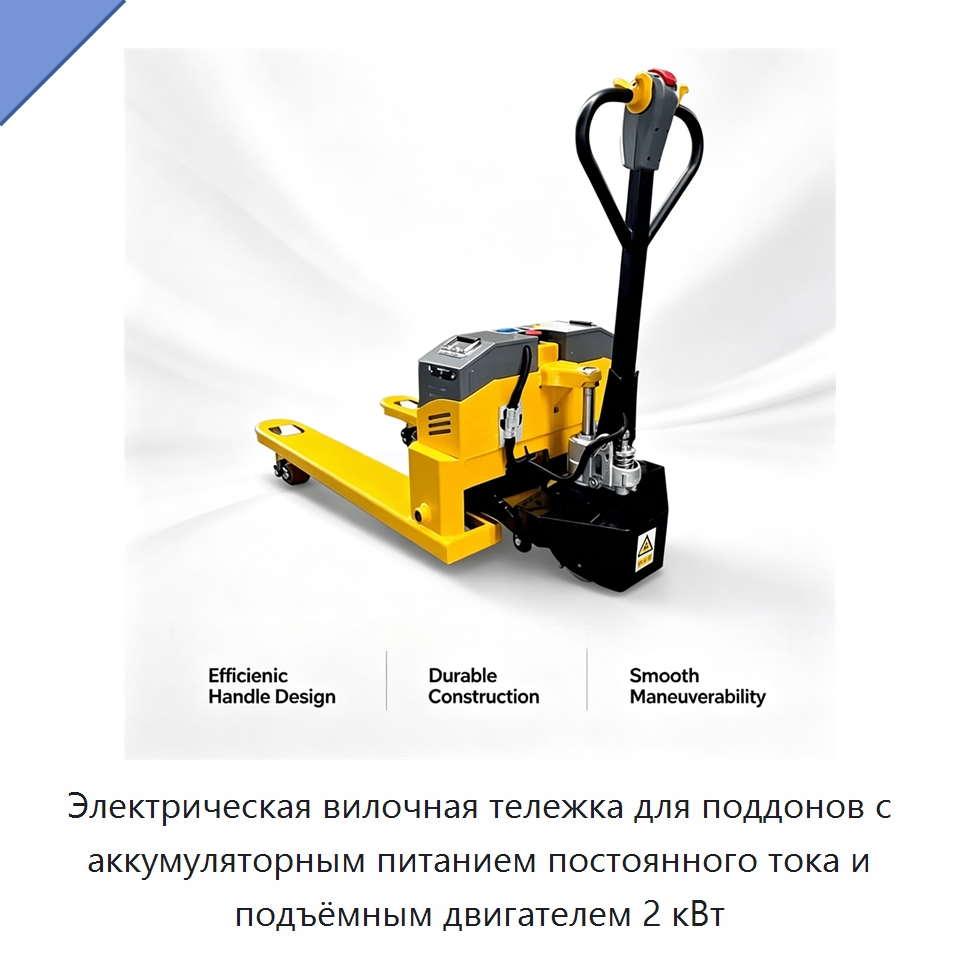 Электрическая вилочная тележка для поддонов с аккумуляторным питанием постоянного тока и подъёмным двигателем 2 кВт — Вилочные погрузчики