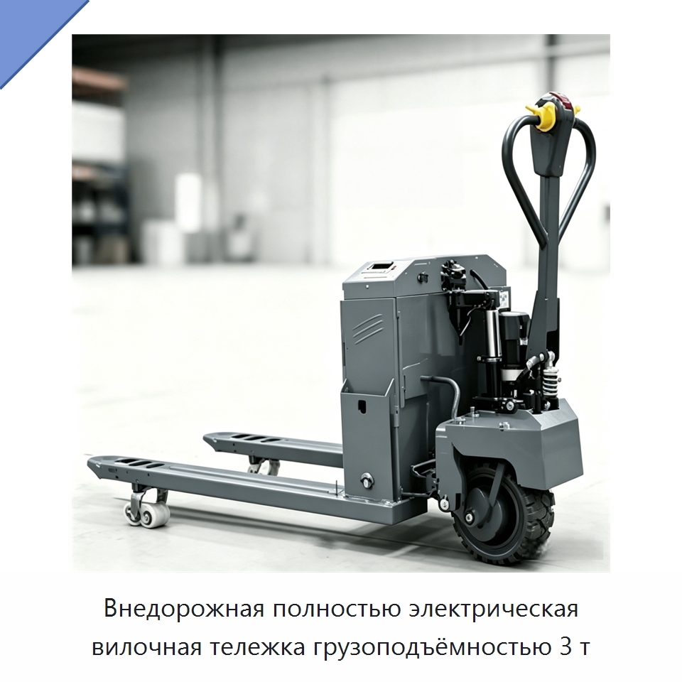Внедорожная полностью электрическая вилочная тележка грузоподъёмностью 3 т