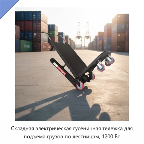 Складная электрическая гусеничная тележка для подъёма грузов по лестницам, 1200 Вт