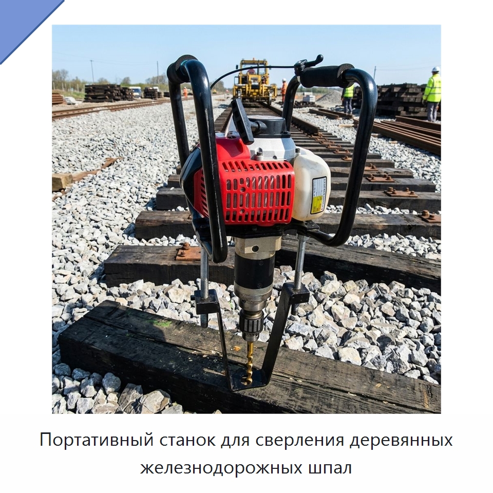 Портативный станок для сверления деревянных железнодорожных шпал — Железнодорожный инструмент