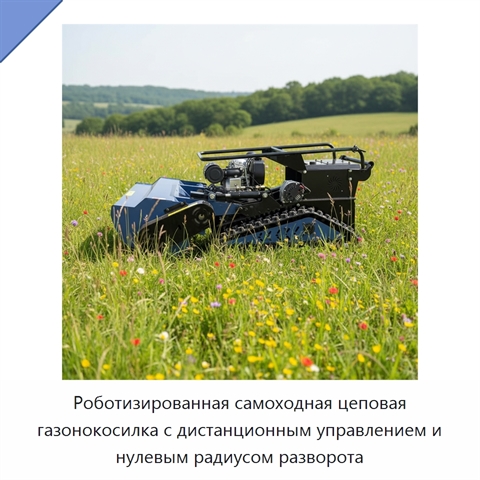 Роботизированная самоходная цеповая газонокосилка с дистанционным управлением и нулевым радиусом разворота