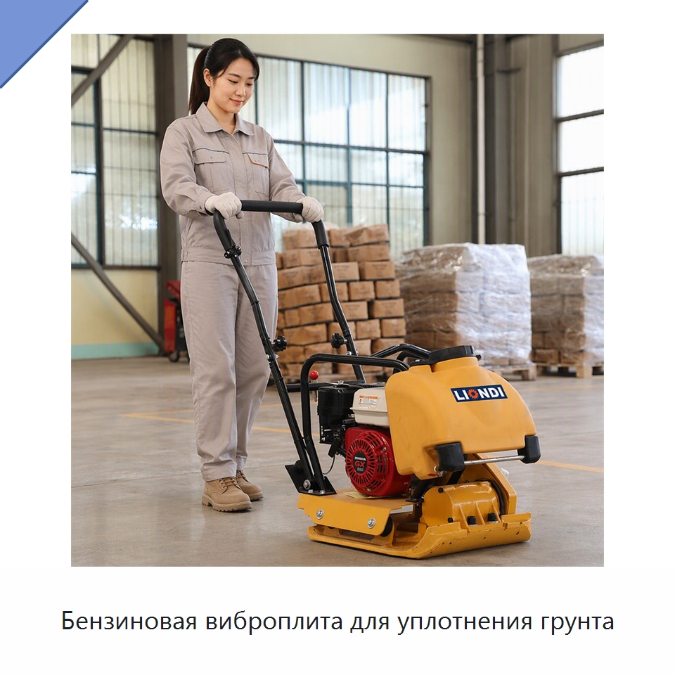 Бензиновая виброплита для уплотнения грунта — Землеройная техника