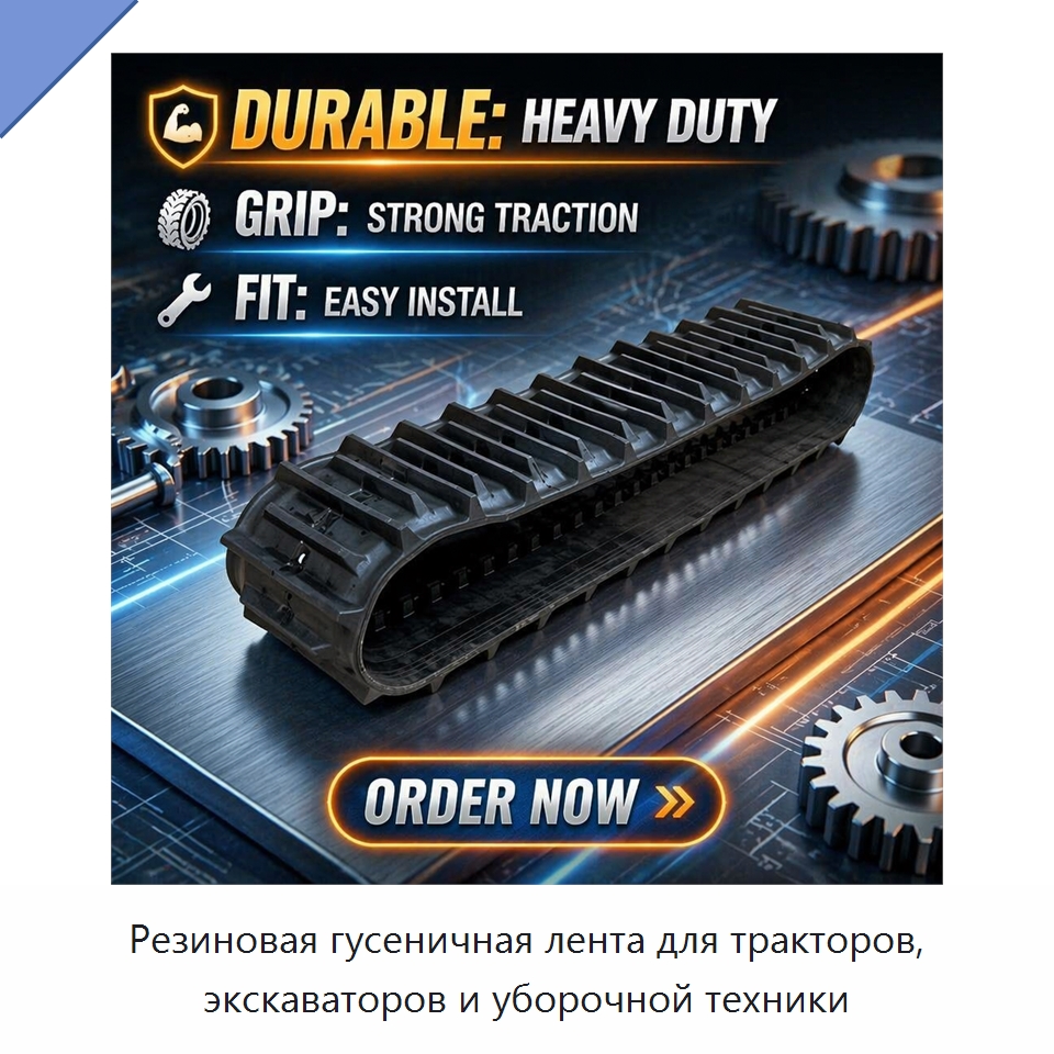 Резиновая гусеничная лента для тракторов, экскаваторов и уборочной техники — Запчасти для сельскохозяйственной техники